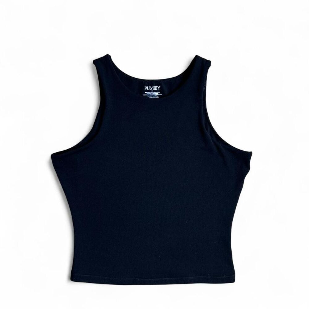 Black High Neck Sleeveless Tank Top Basic Layering Women’s XS